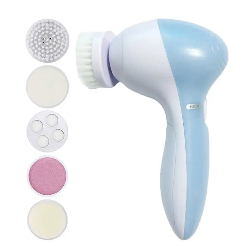 Electric Facial Cleaner 5 in 1 Face Cleansing Brush Wash Machine Spa Skin Care Massager Blackhead Cleaning Facial Cleanser Tools